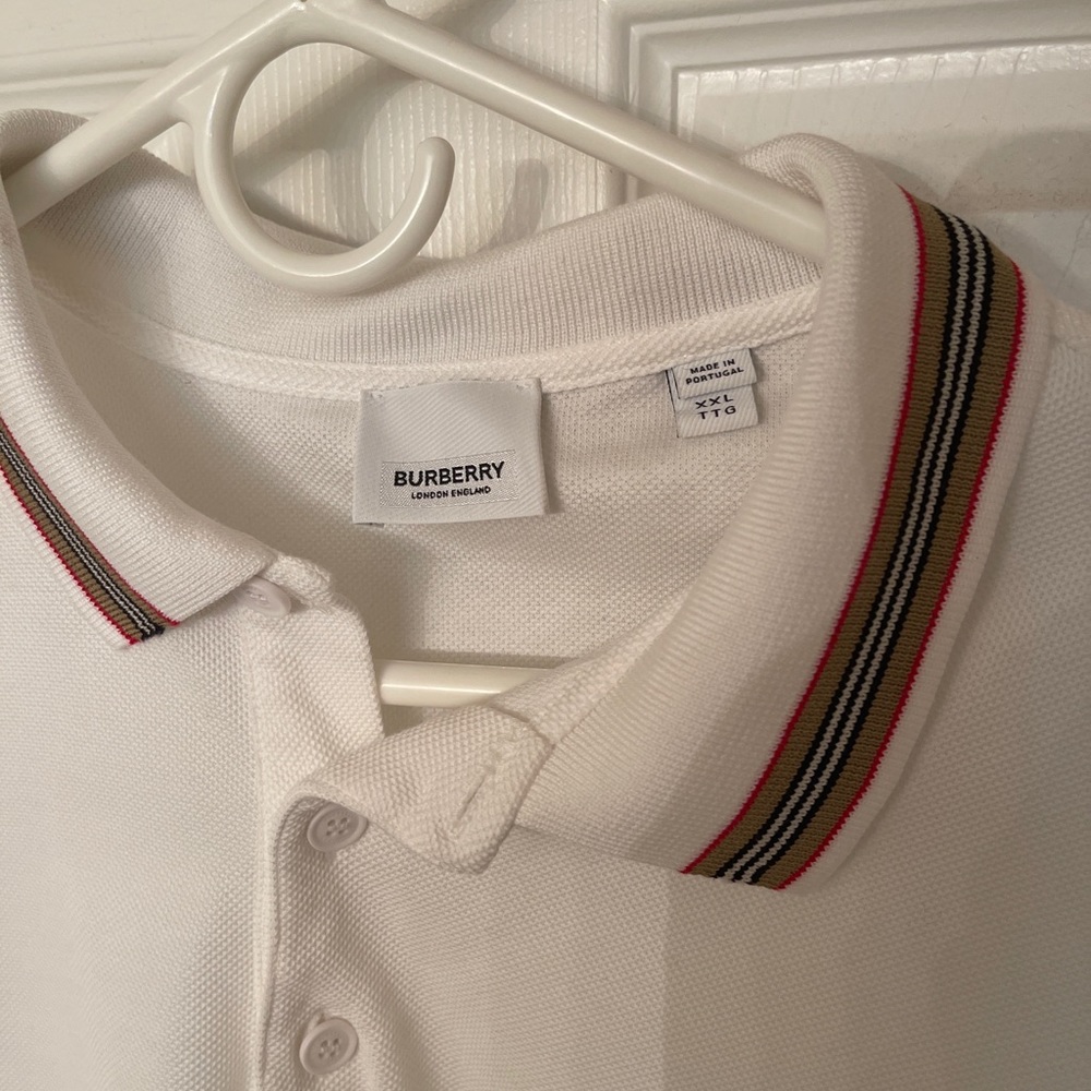 White Burberry polo shirt